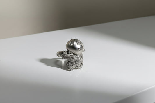 Natural round brilliant cut diamond monkey ring