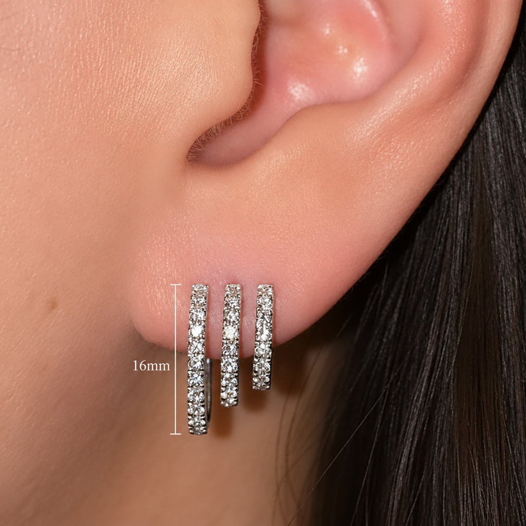 Orecchini in platino 950 con diamanti naturali