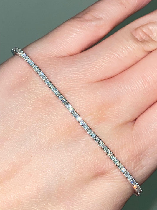 2.13CT natural round brilliant cut diamond bracelet in 7"