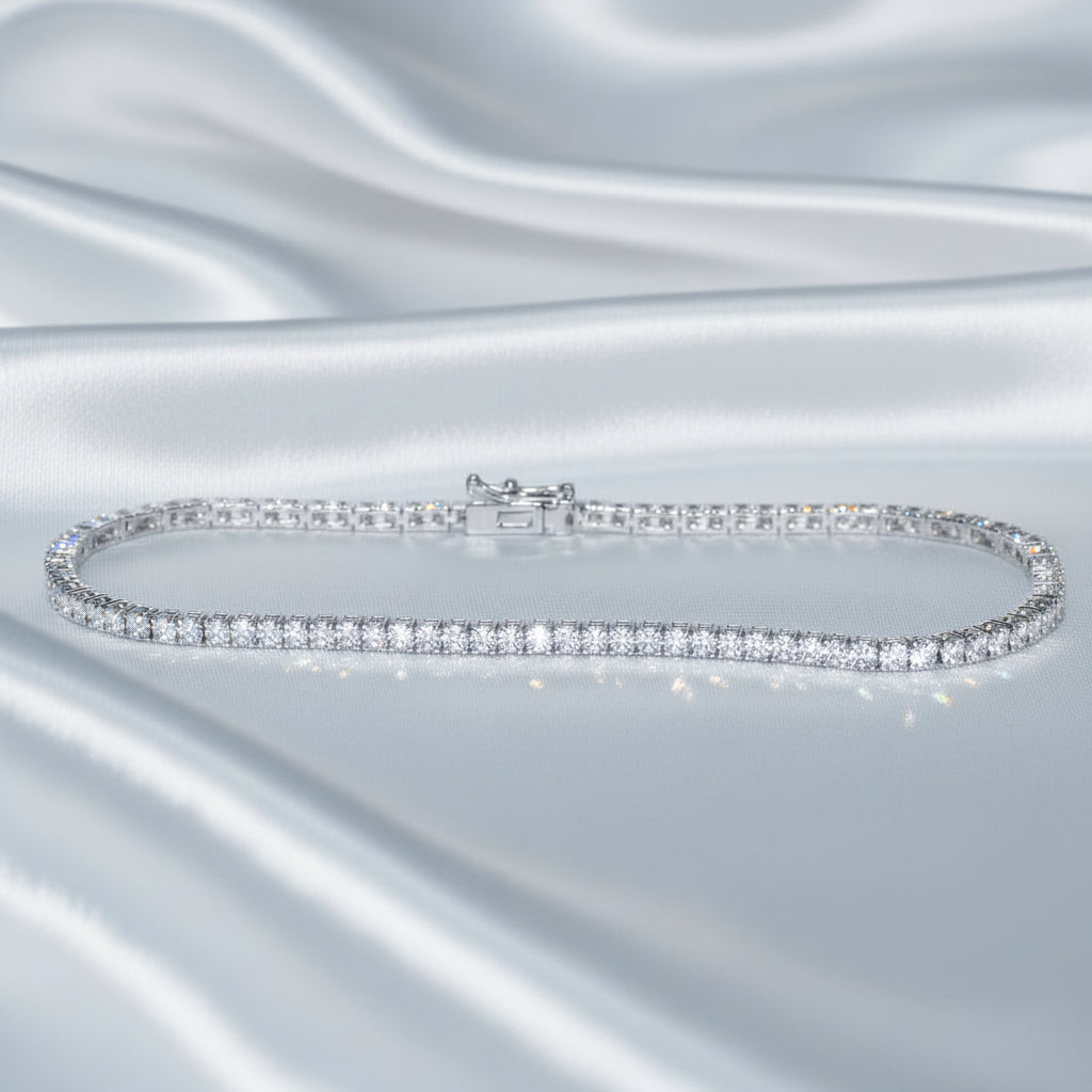 7" 2.13CT version natural diamond tennis bracelet in 18k solid gold (order lead time 3 weeks)