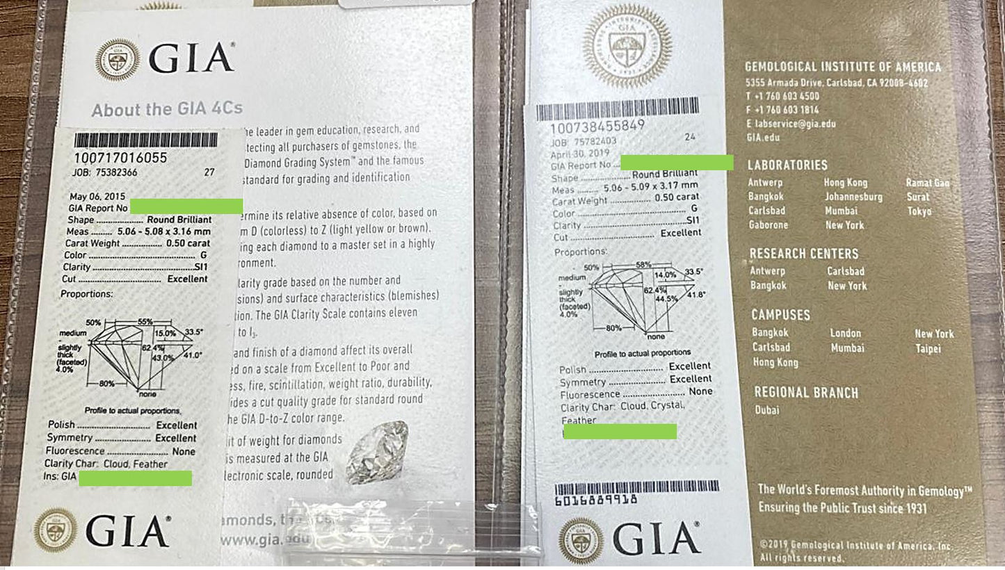 Coppia di orecchini solitari in oro massiccio 18 carati con diamante GIA SI1 colore G da 1,00 carato (ordine personalizzato, tempi di consegna 3 settimane)