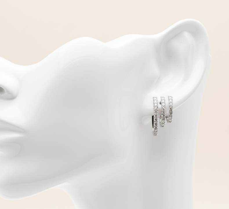 Orecchini in platino 950 con diamanti naturali