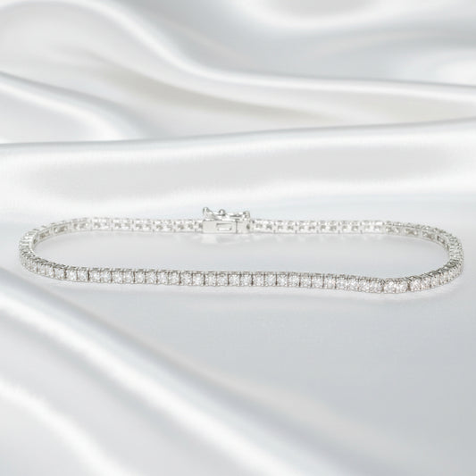 2.13CT version natural round brilliant cut diamond bracelet, sterling silver setting