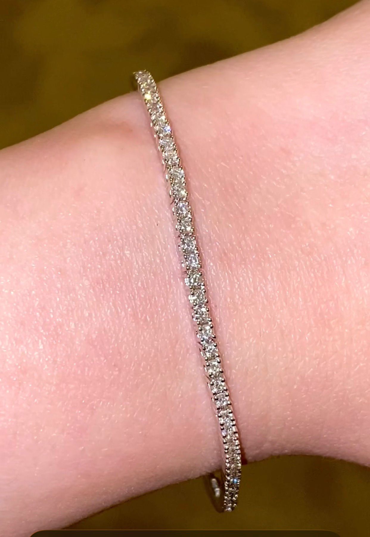 7" 2.13CT version natural diamond tennis bracelet in 18k solid gold (order lead time 3 weeks)