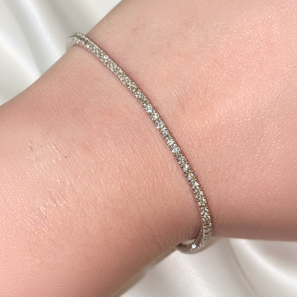 7" 2.13CT version natural diamond tennis bracelet in 18k solid gold (order lead time 3 weeks)