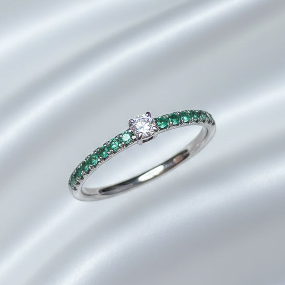 0.08CT solitaire natural colour ring in sterling silver