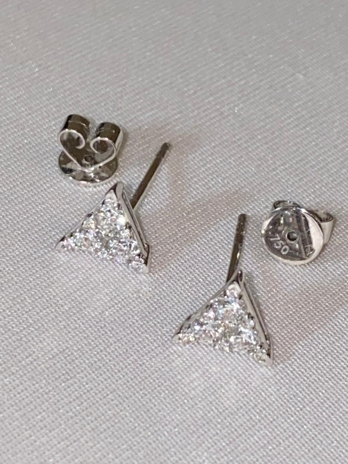 18k solid gold Trilliant-Shaped natural diamond Earrings