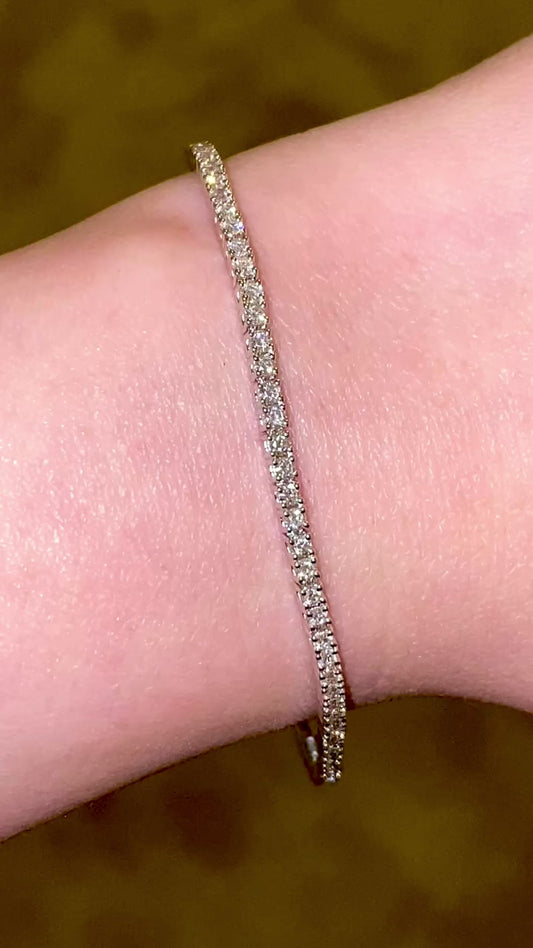 7" 2.13CT version natural diamond tennis bracelet in 18k solid gold (order lead time 3 weeks)
