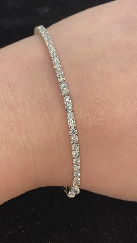 7" Platinum 3.62ct Natural VS quality/ G colour diamond bracelet