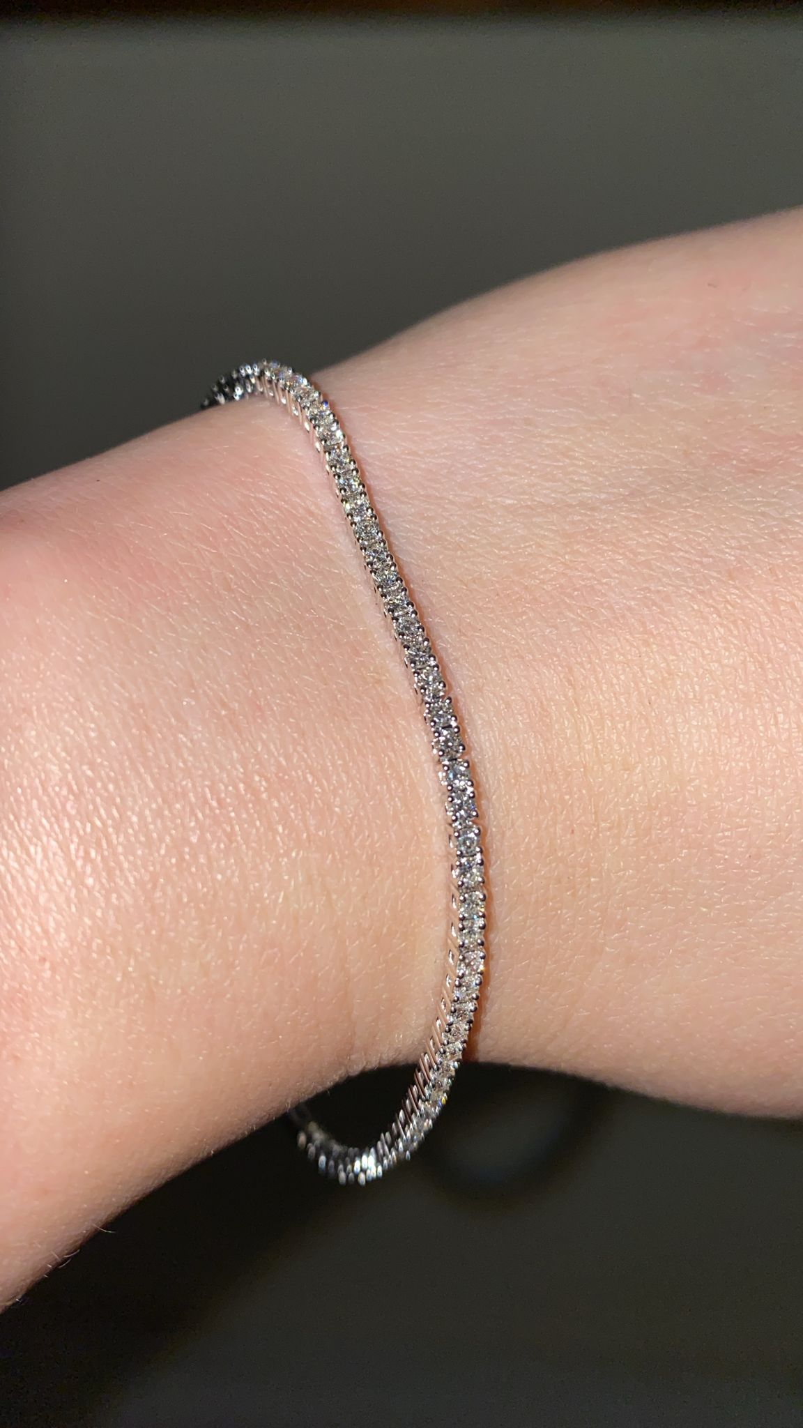 2.13CT natural round brilliant cut diamond bracelet in 7"