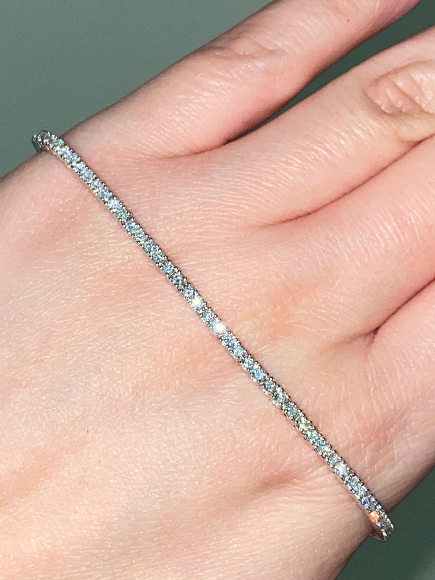 7" 2.13CT version natural diamond tennis bracelet in 18k solid gold (order lead time 3 weeks)
