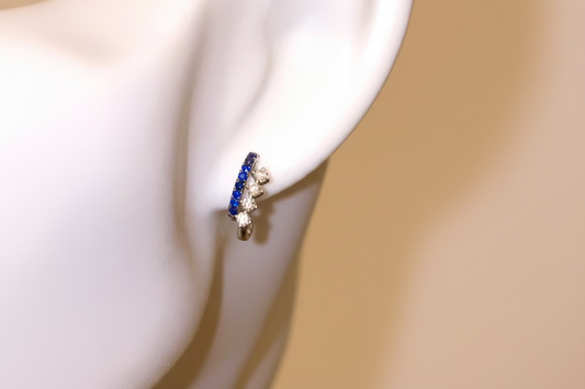 QJ0065 single earring in 18k gold (13mm x 5mm)